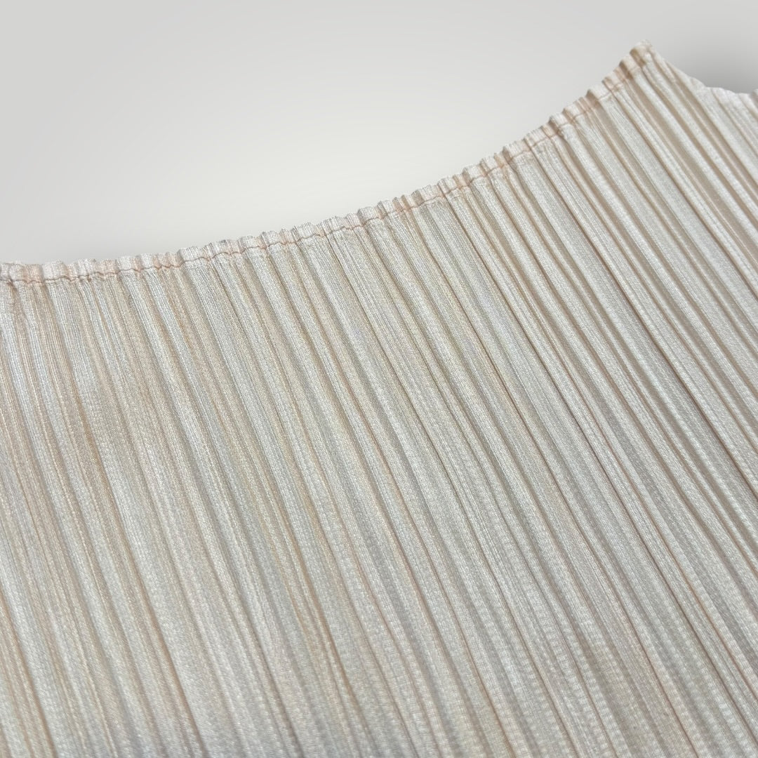 2000's Issey Miyake Pleats Please 3/4 Sleeve Top 3 | O/S, Beige