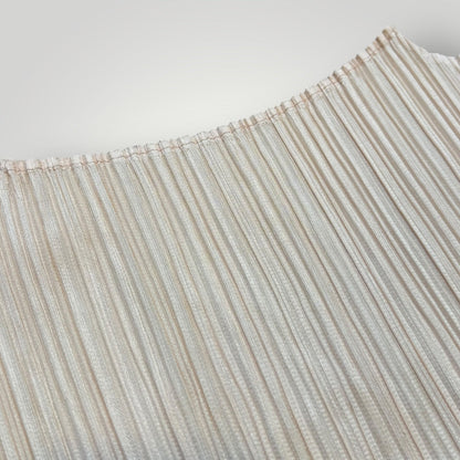 2000's Issey Miyake Pleats Please 3/4 Sleeve Top 3 | O/S, Beige