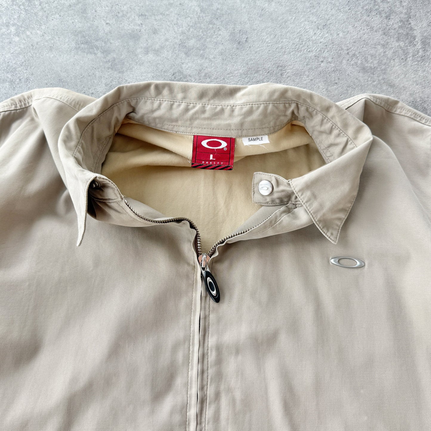 Oakley 2004 sample heavyweight metal logo Harrington jacket (L)