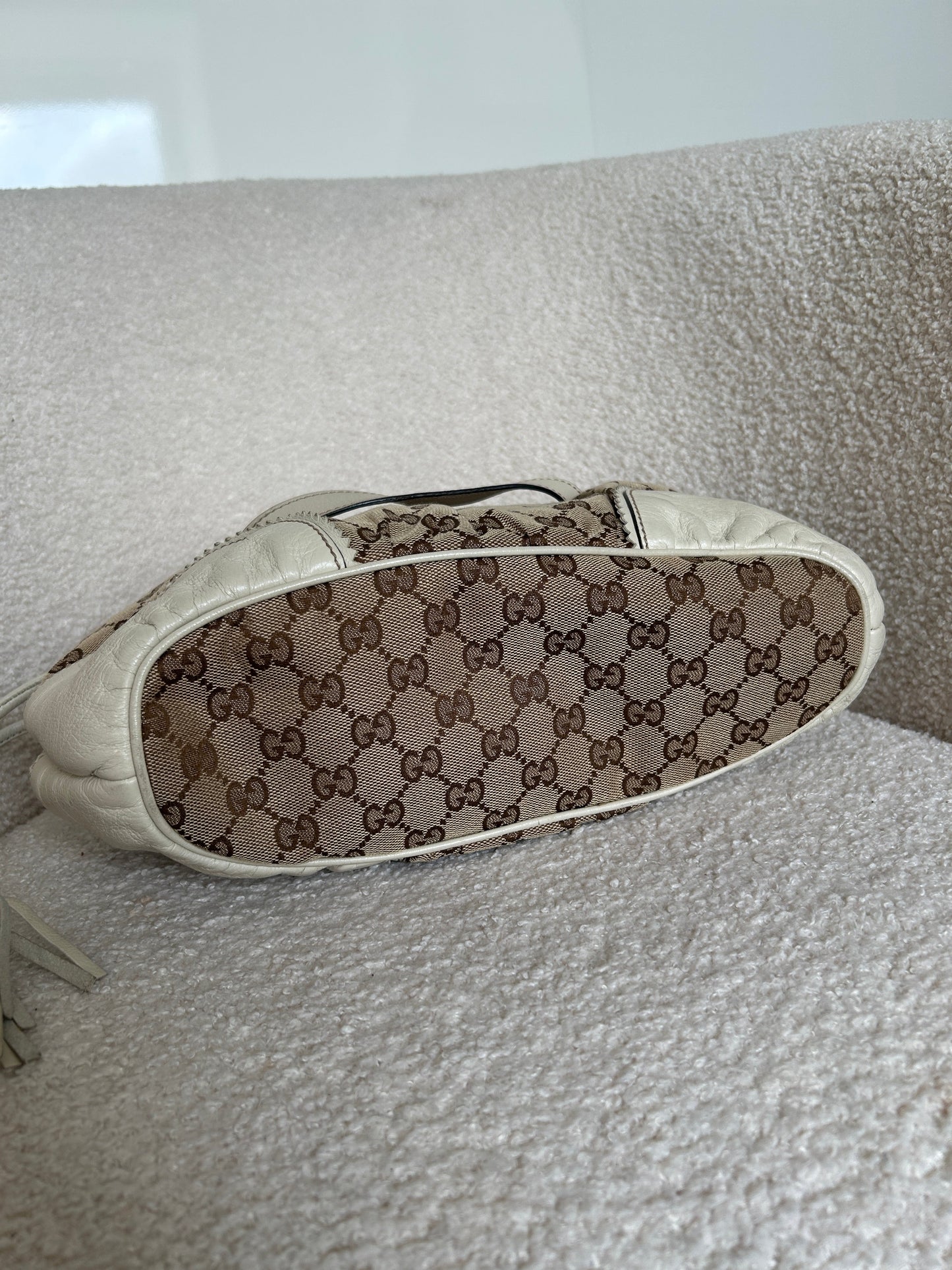 Vintage 90s Gucci Monogram GG Tassel Handbag | O/S, Multicoloured