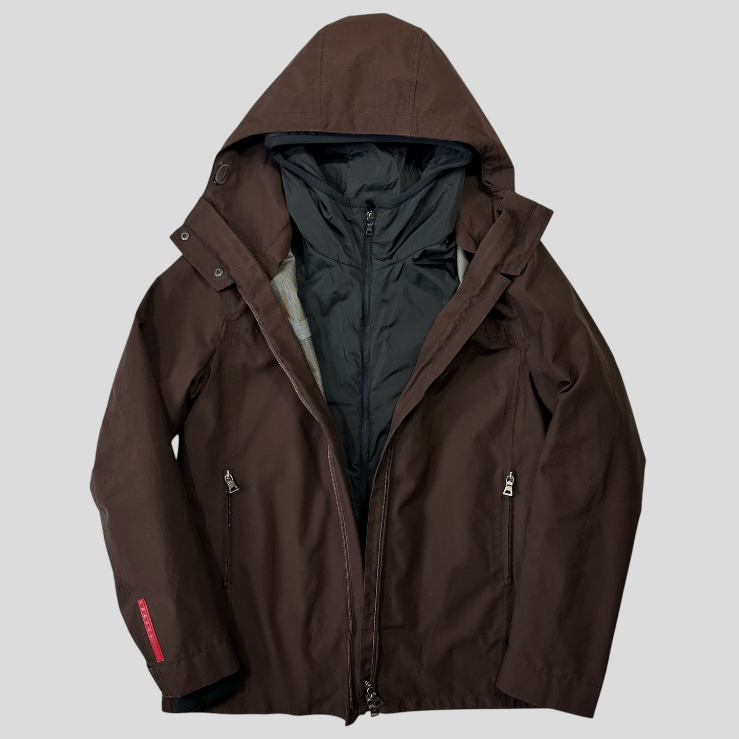 Prada Sport 2002 3 in 1 Brown Ventilated Goretex Technical Jacket - IT46 | Default Title, Brown