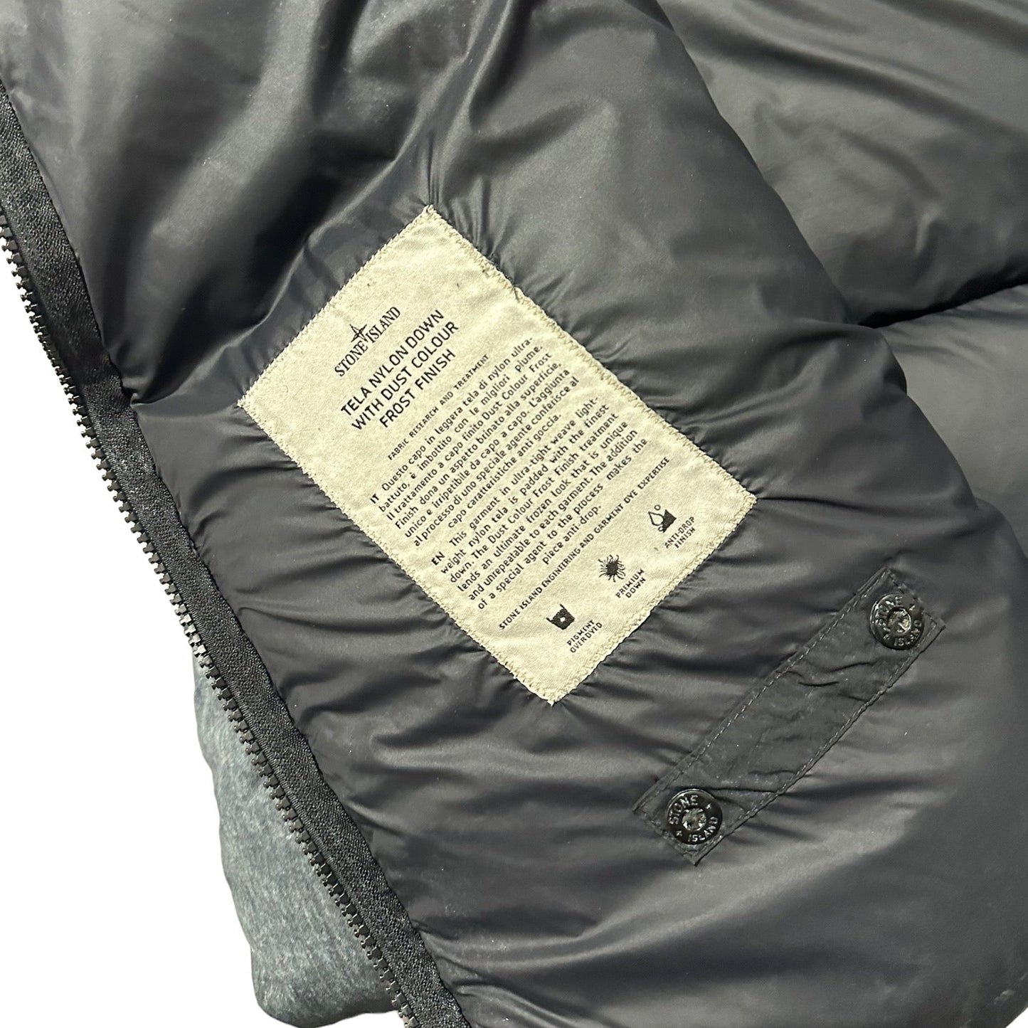 Stone Island Frost Tela Nylon Down Vest with Asymmetrical Zip