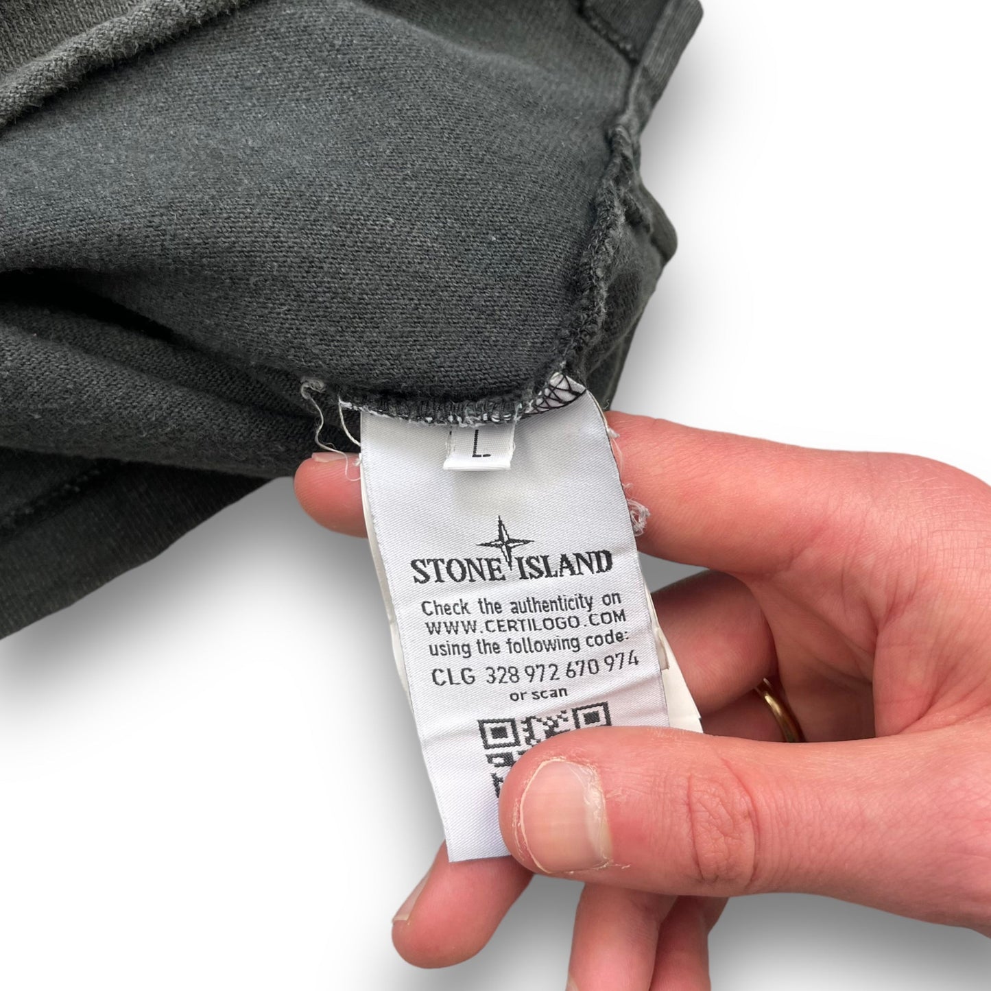 Stone Island Washed Grey Sweatshirt (L) | Default Title, Grey