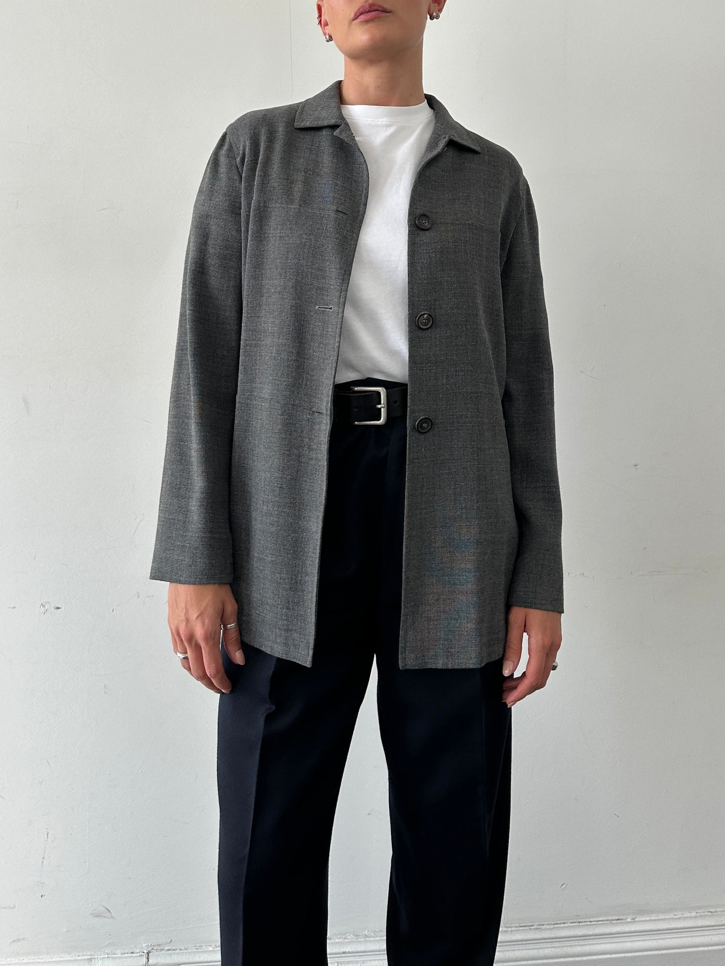 Marella Minimal Wool Lightweight Jacket - L