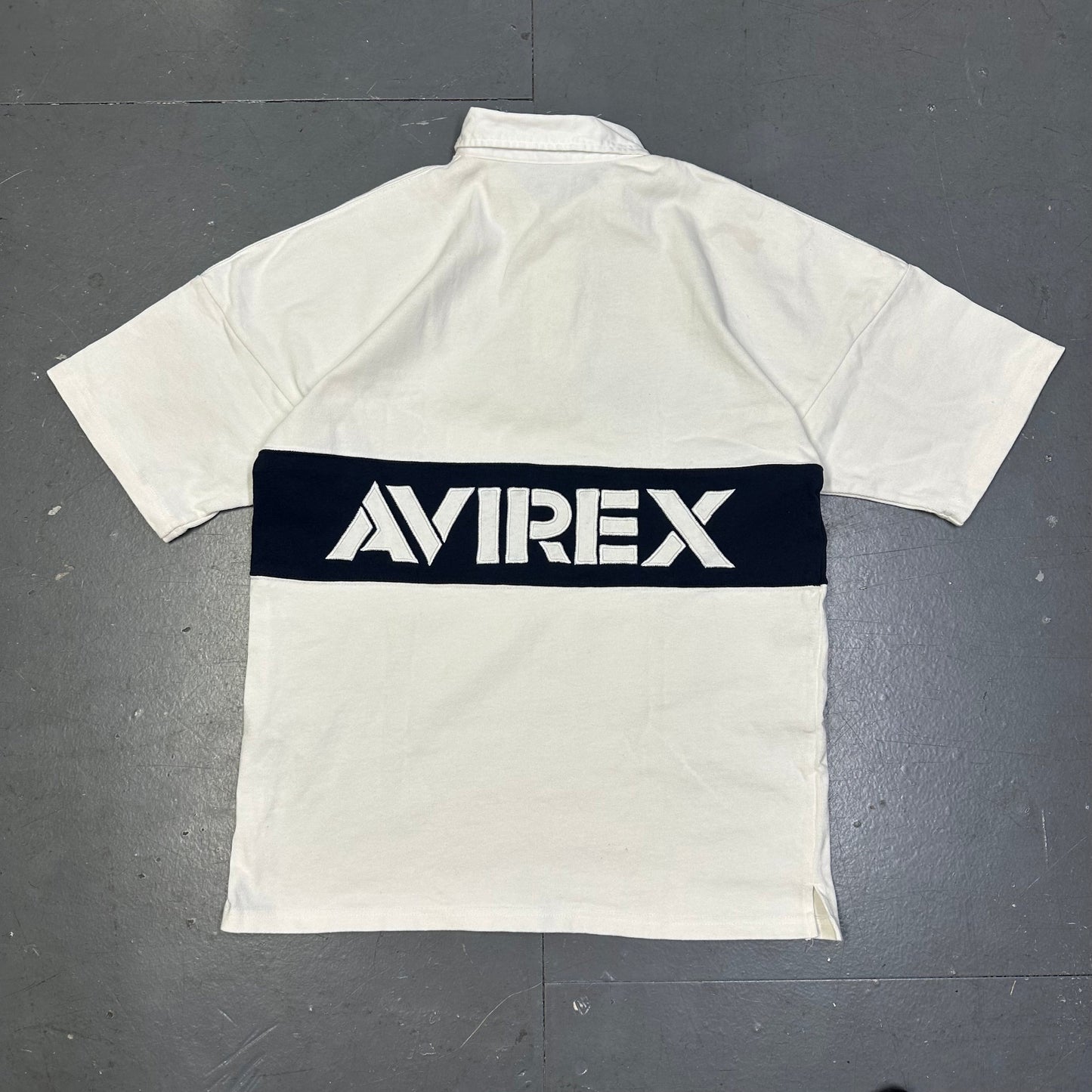 Avirex N.Y Spellout Polo In White ( M )