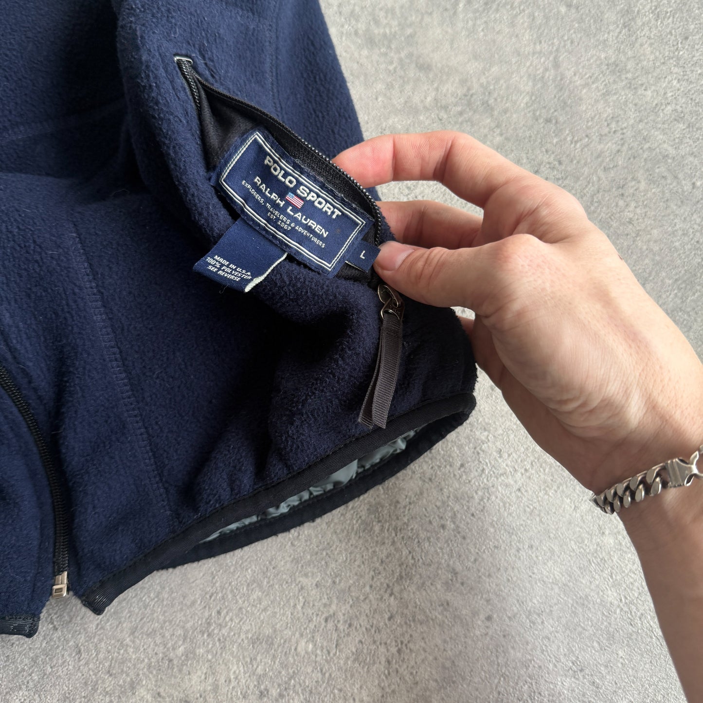 Polo Sport Ralph Lauren 1990s reversible technical fleece jacket (L)