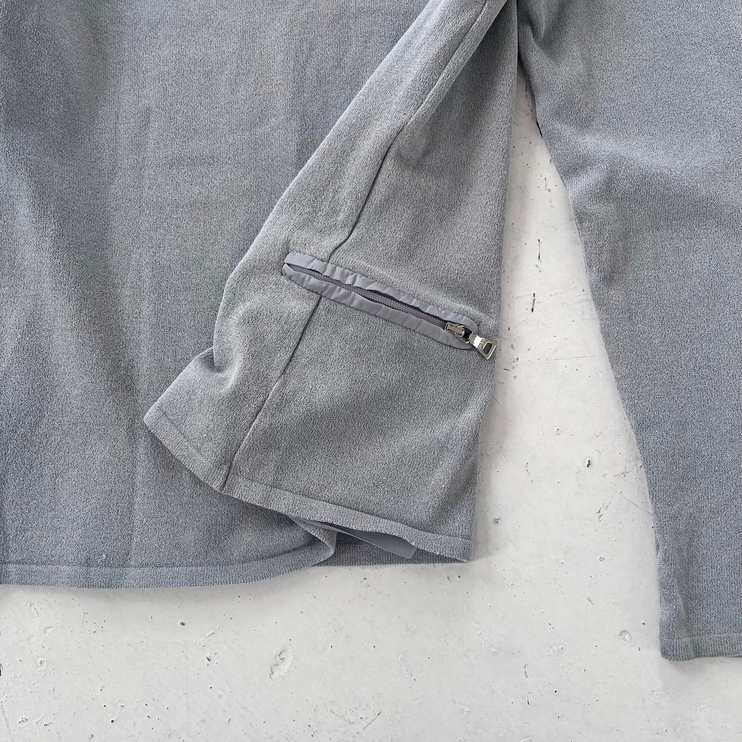 fw1999 prada sport boatneck side pocket knit top | Gray, Blue