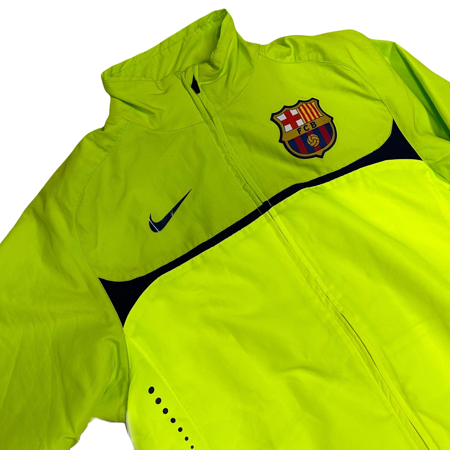 Nike Barcelona 2010/11 Tracksuit Top In Fluorescent Green ( M )