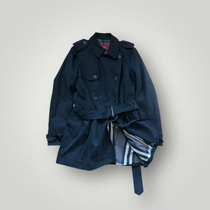 Burberry Women's Double Breasted Belted Short Trench Coat S