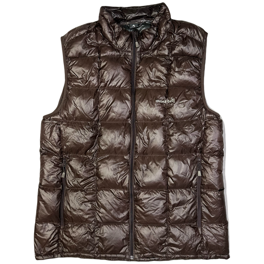 Montbell Superior Down Puffer Gilet In Brown ( XL )