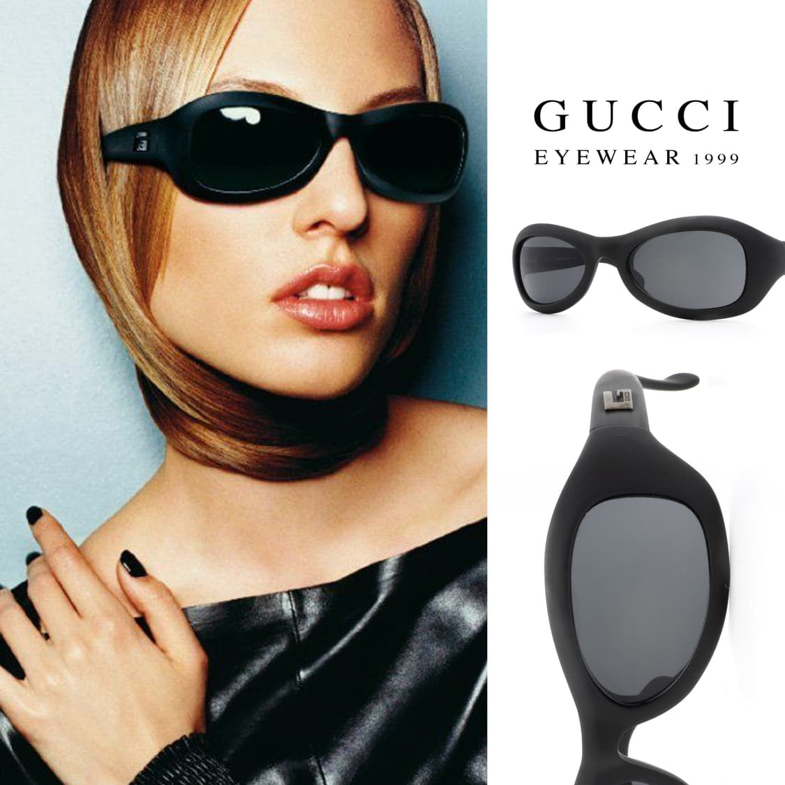Gucci by Tom Ford 1999 Campaign Matte Black Sunglasses | O/S