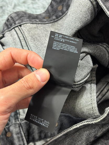 Saint Laurent 2017 Distressed Denim Grey Trucker Jacket - S | O/S, Black