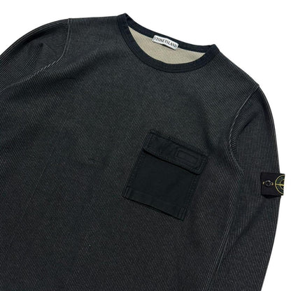 Stone Island Spring/Summer 1999 Ribbed Crewneck | Large, Black
