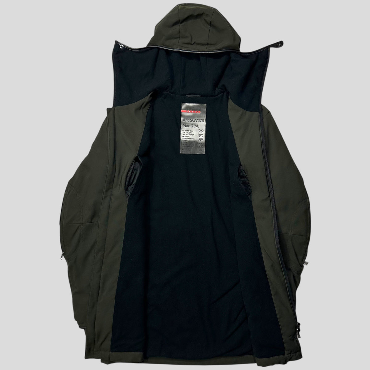 Prada Sport 1999 Balaclava Fleece Lined Moto Jacket - IT50 (L) | Green