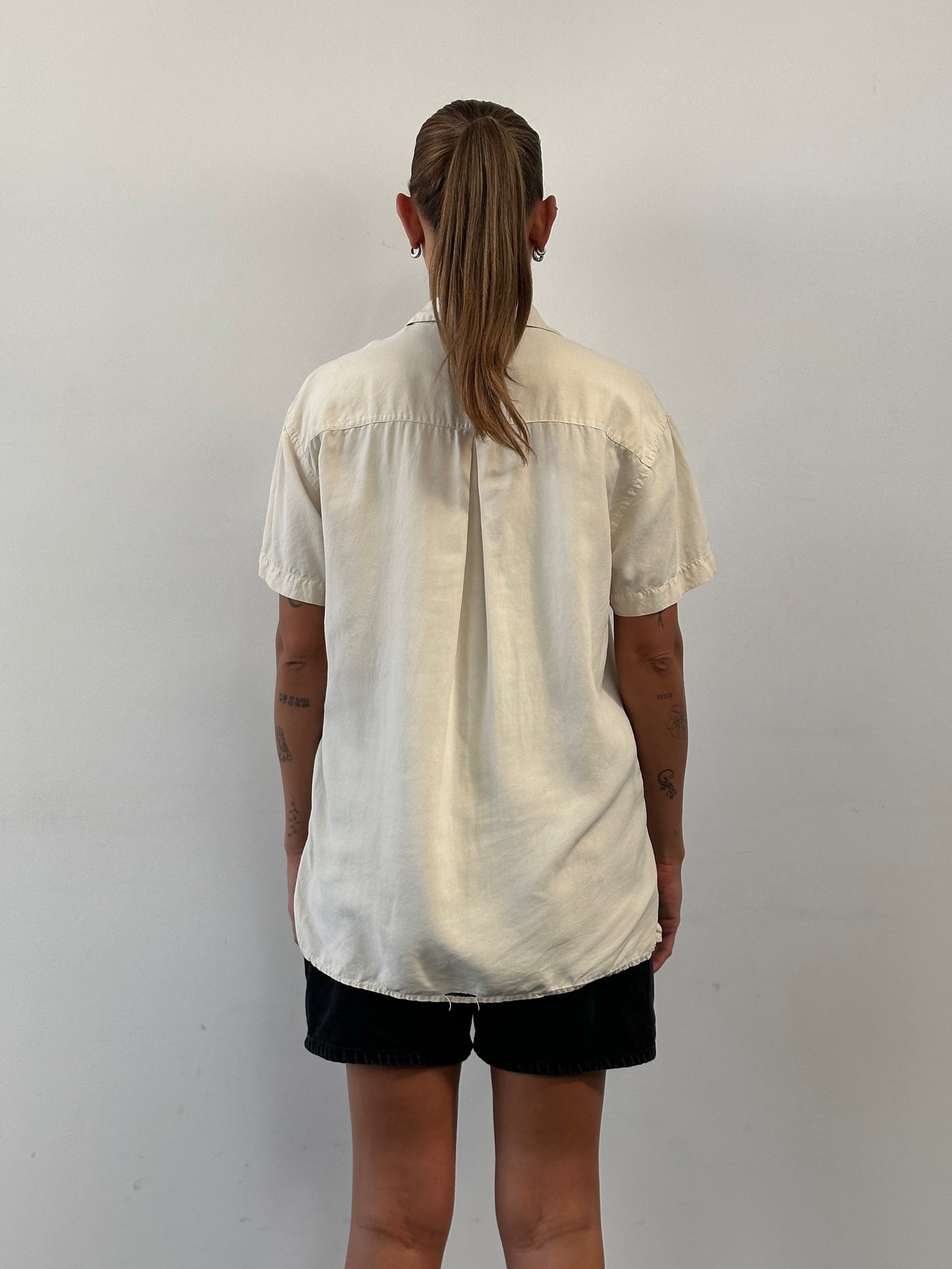 Ralph Lauren Pure Silk Short Sleeve Logo Polo Top - M