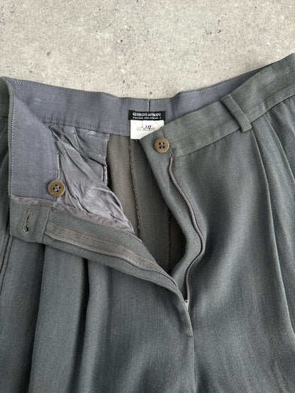 Giorgio Armani High Waisted Tapered Leg Pleated Trousers - W22