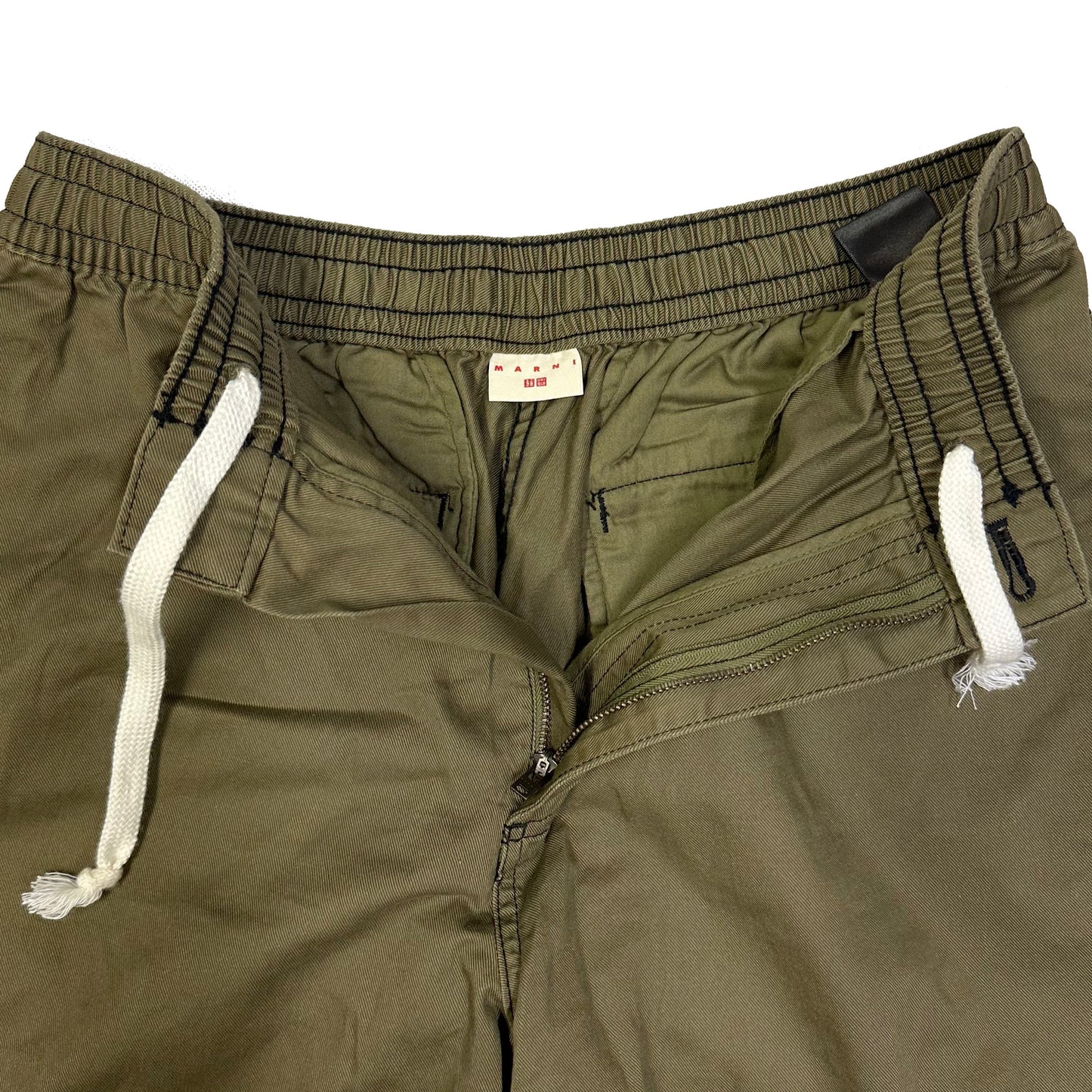 Uniqlo X Marni Wide Fit Shorts In Olive ( M )