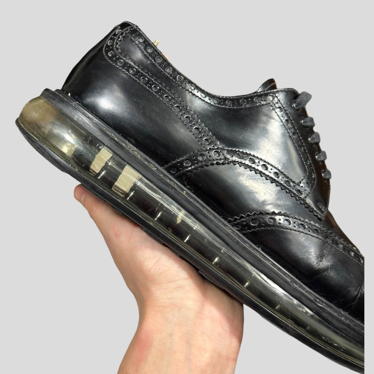 Prada Air Levitate Brogues Black Leather Derby Shoes - UK9 | O/S, Black