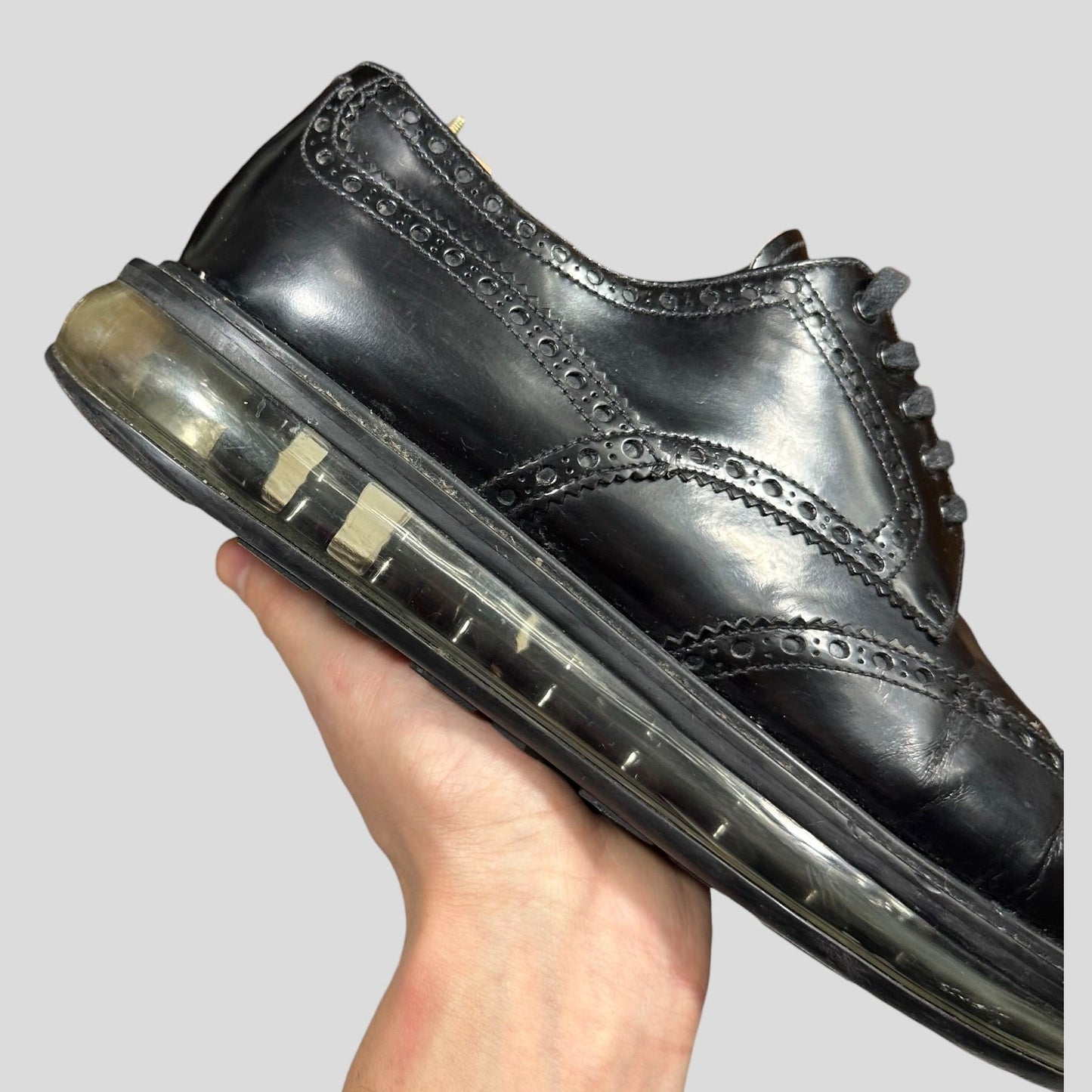 Prada Air Levitate Brogues Black Leather Derby Shoes - UK9 | DEFAULT TITLE, Black