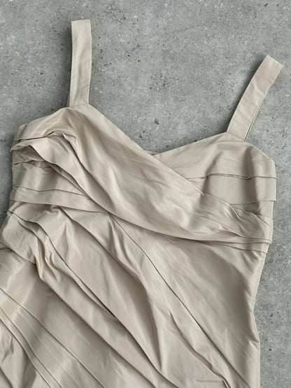 Max Mara Silk Asymmetric Bubble Hem Mini Dress - M/UK10