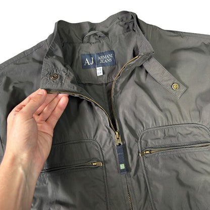 Armani Jeans 00's Dark Grey Cropped Multipocket Jacket XL | XL, Grey