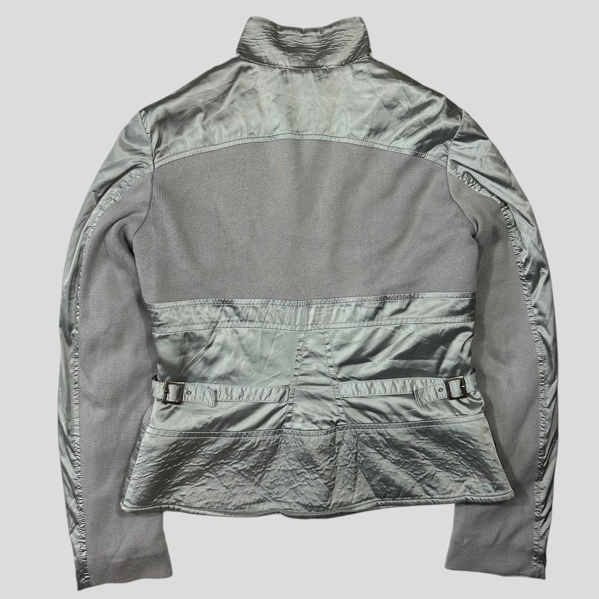 Versace 00’s VJC Astro Panelled Moto Bondage Jacket - M | Grey
