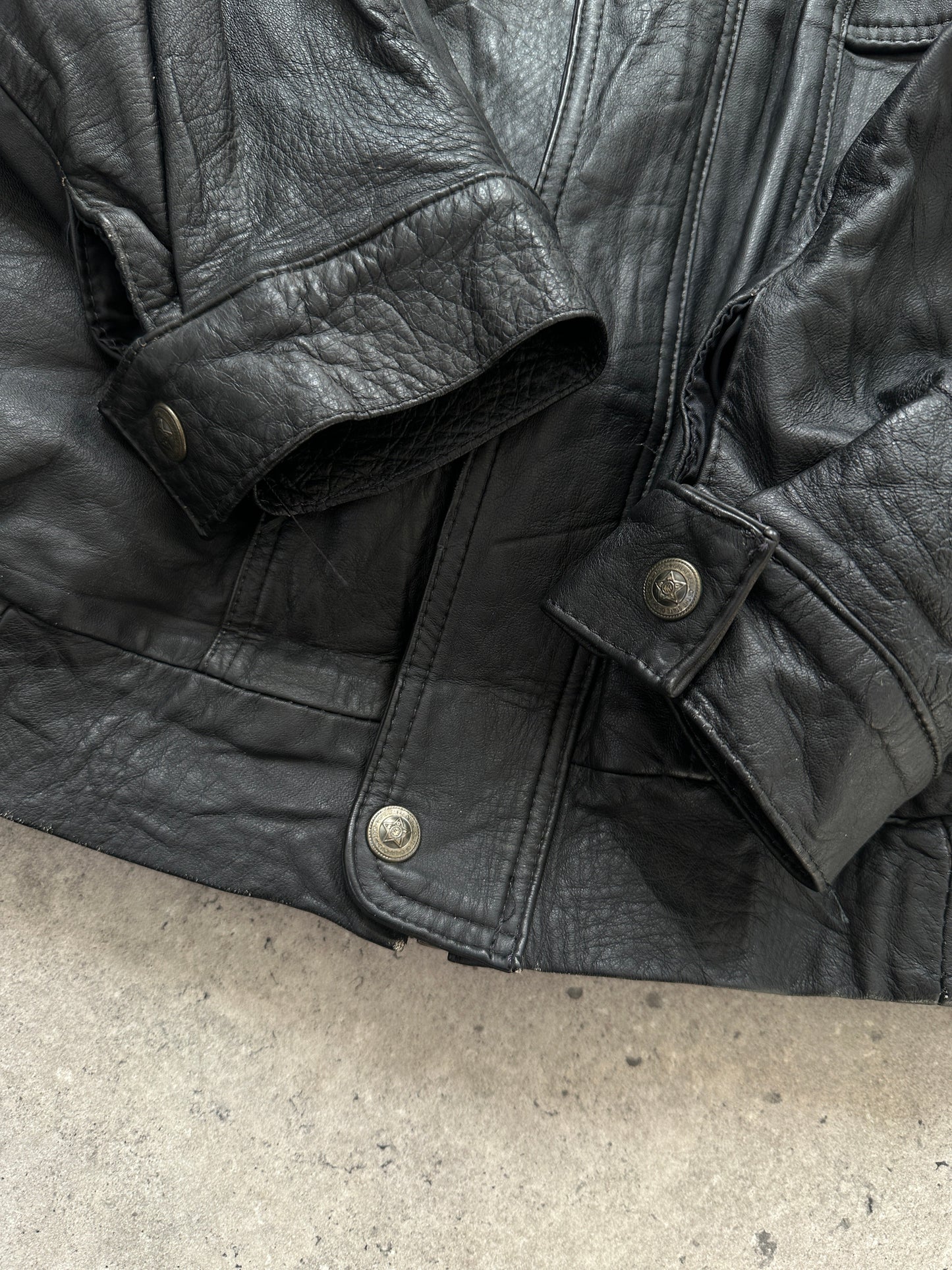 Vintage Leather Bomber Jacket - M/L