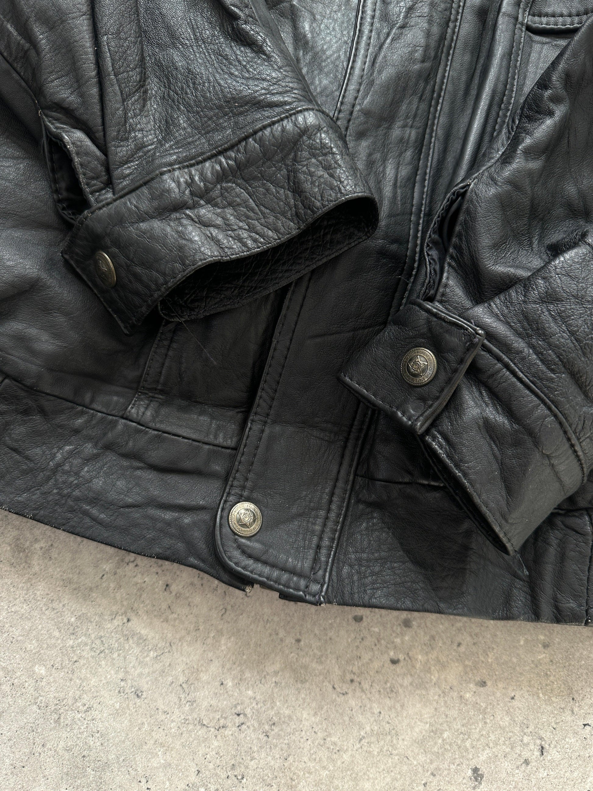 Vintage Leather Bomber Jacket - M/L - Known Source