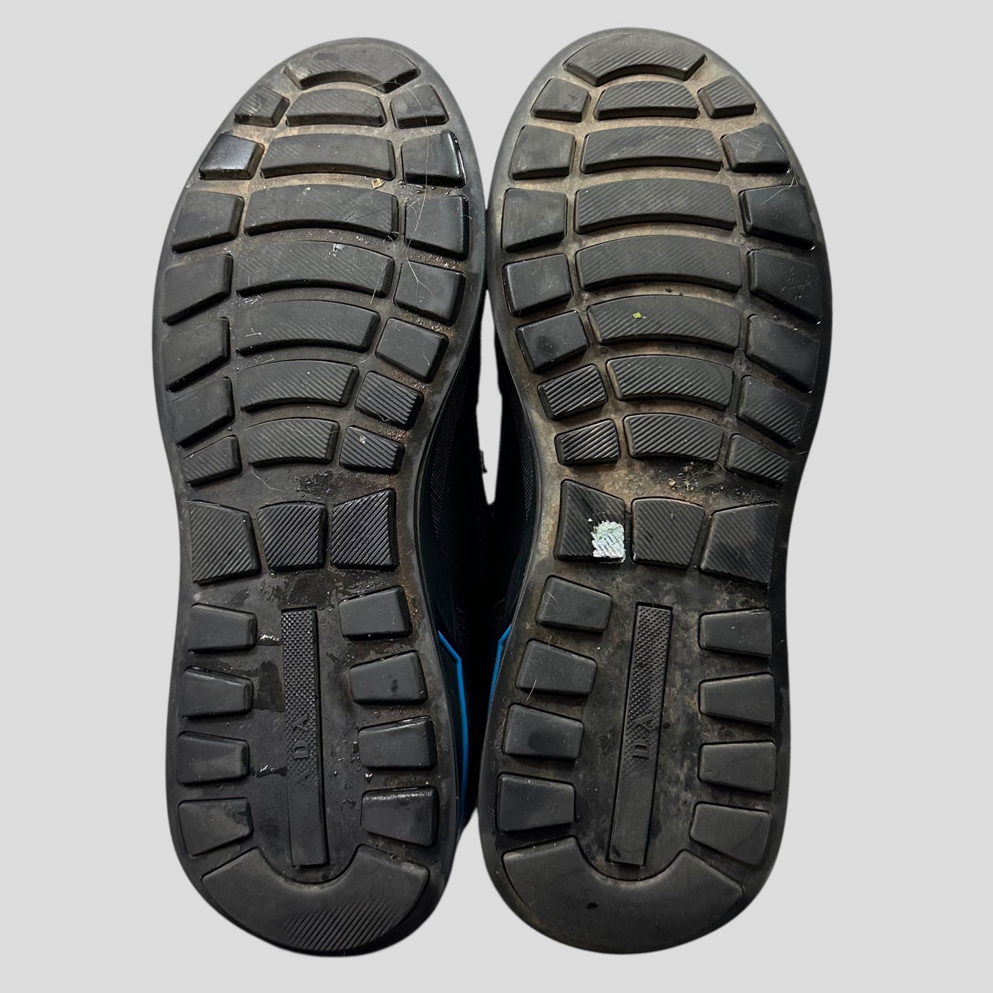Prada 2018 Mechano Nero Voyage Rubber + Leather Logo Trainers - UK8.5/9 | UK 8.5, Black