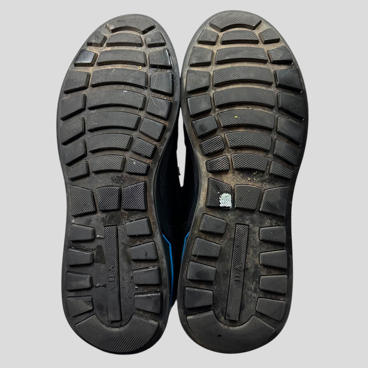 Prada 2018 Mechano Nero Voyage Rubber + Leather Logo Trainers - UK8.5/9 | 8.5, Black