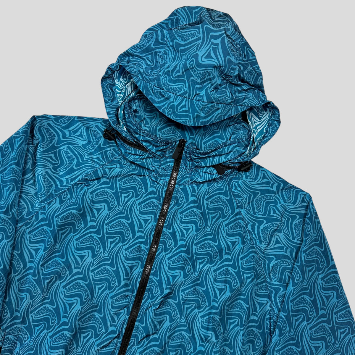 Burberry 2025 Unreleased SAMPLE Wave Print Nylon Logo Jacket - M/L | Medium, Blue