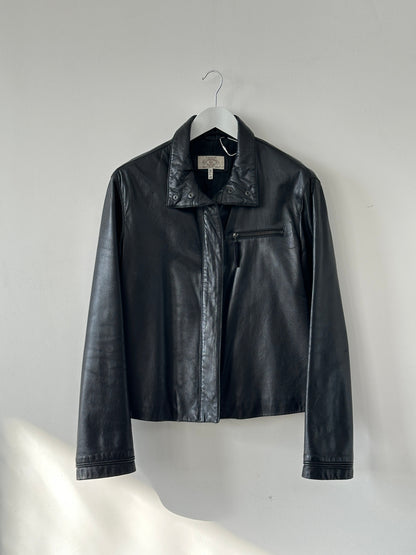 Armani Jeans Double Zip Leather Jacket - M