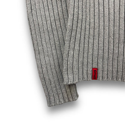 2000's Schott NYC Dual Zip Knitted Balaclava Hoodie (L) | Default Title, Grey