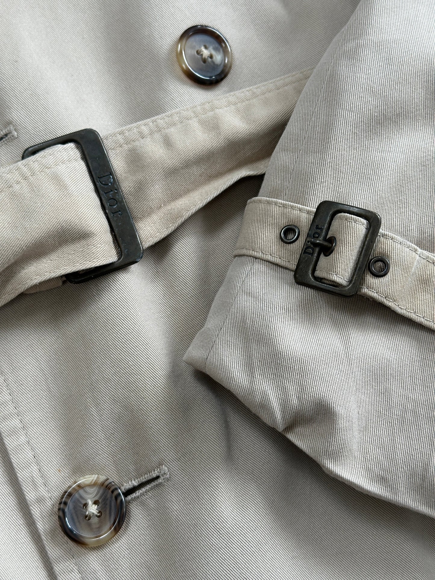 Christian Dior Monsieur Cotton Double Breasted Belted Trench Coat - L/XL