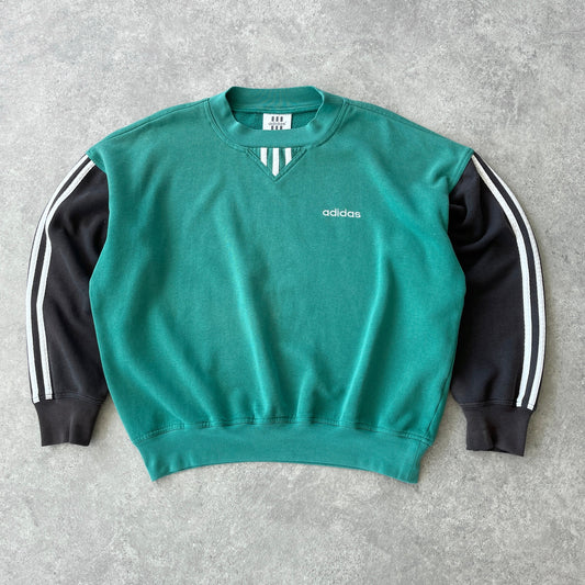 Adidas 1990s heavyweight embroidered sweatshirt (M)