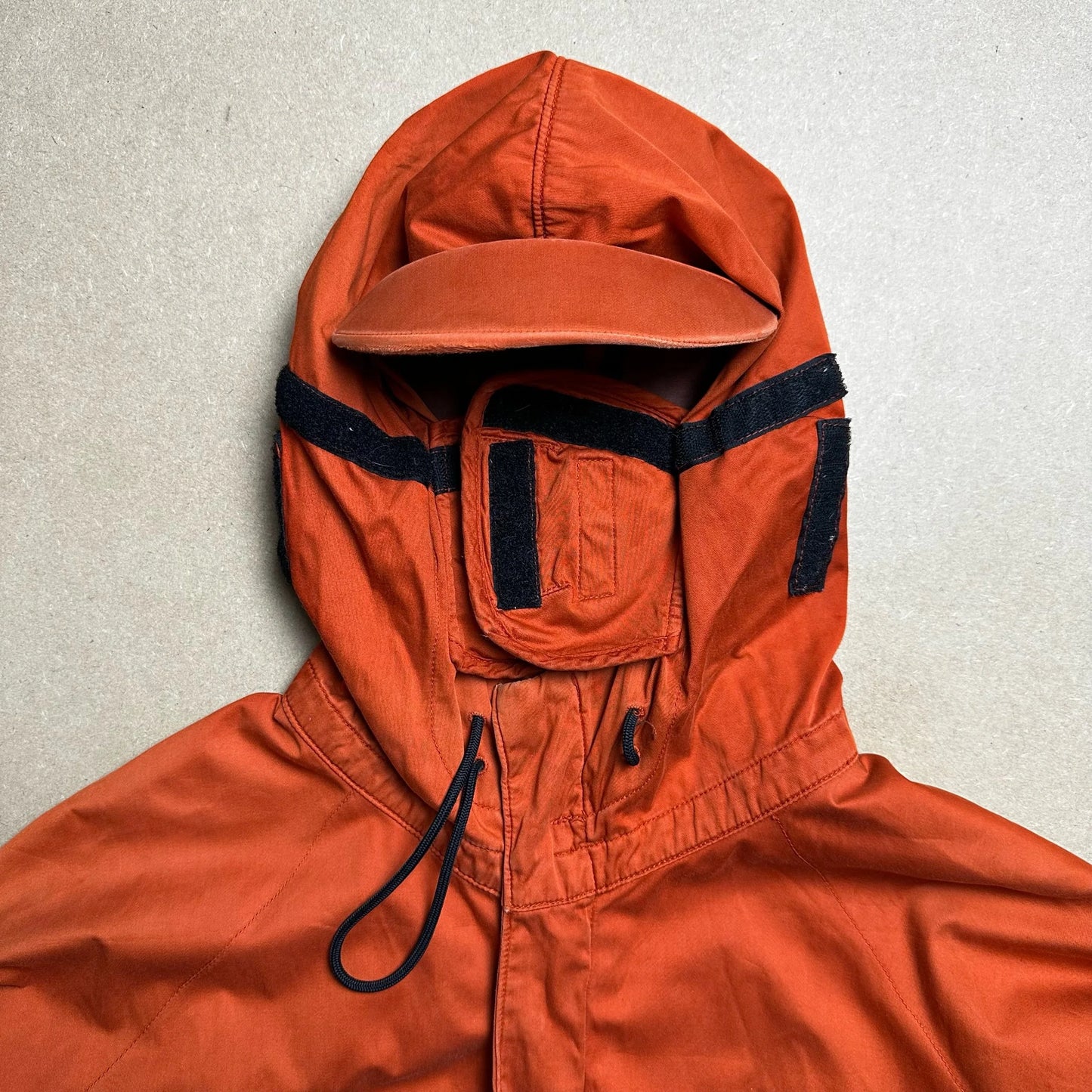 S/S 2004 Safety Orange Raso Flocatto Riot Mask Jacket