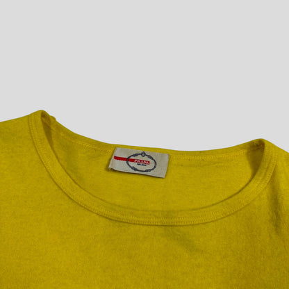 Prada Sport 2013 Yellow Wool Crop Fitted T-shirt - UK8 | Default Title, Yellow