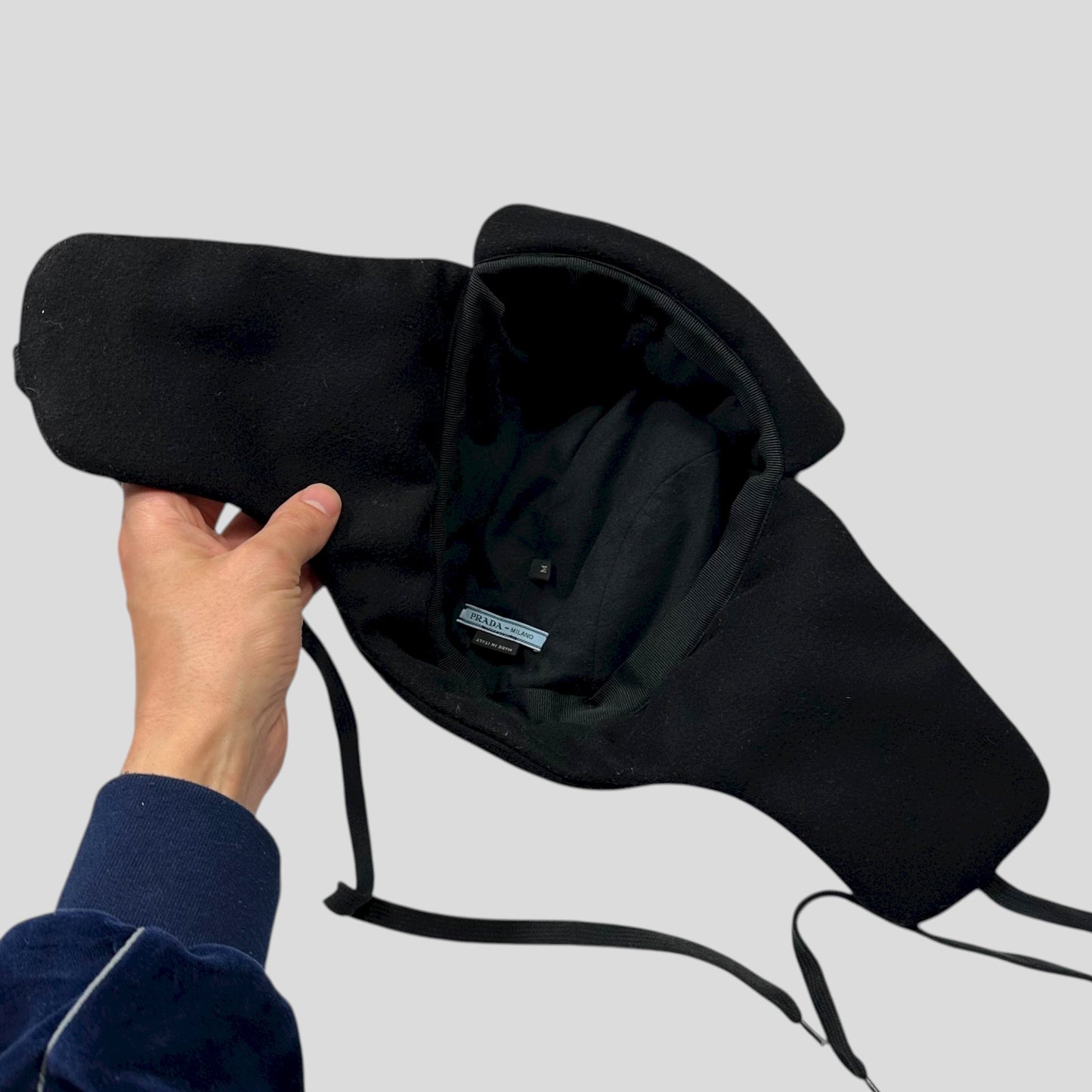 Prada 00’s 3D Wool Padded Trapper Hat - S/M