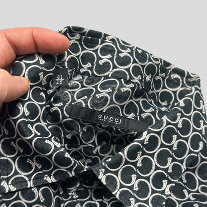 Gucci 2007 GG Horsebit Monogram Logo Shirt - S/M