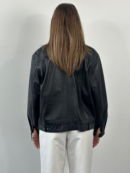 Vintage 1990s Leather Bomber Jacket - S/M