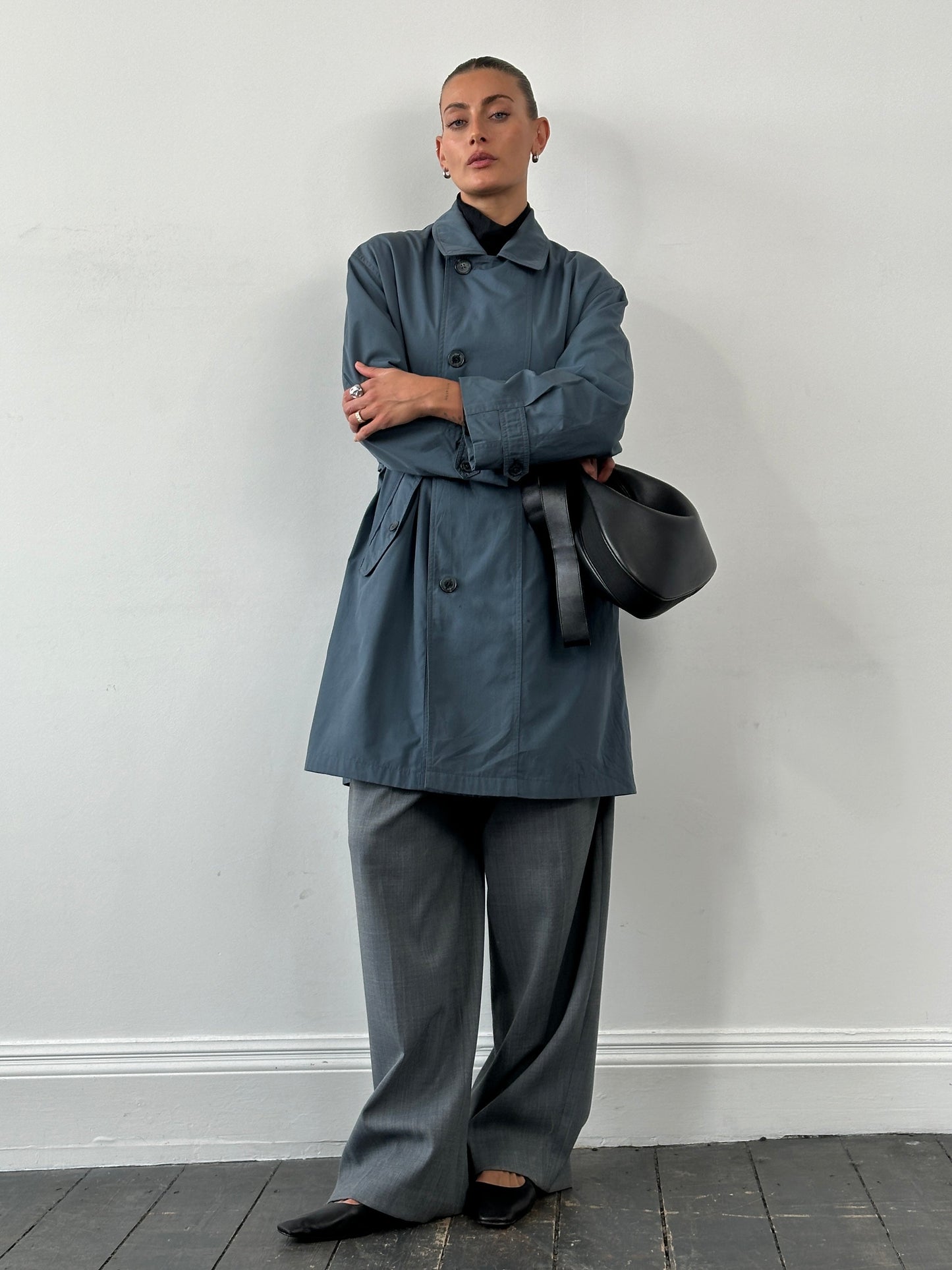 Yves Saint Laurent Diffusion Hommes 1980s Belted Trench Coat - L