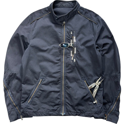 Moschino 00’s Sleeve Zipper Jacket M | Medium, Navy