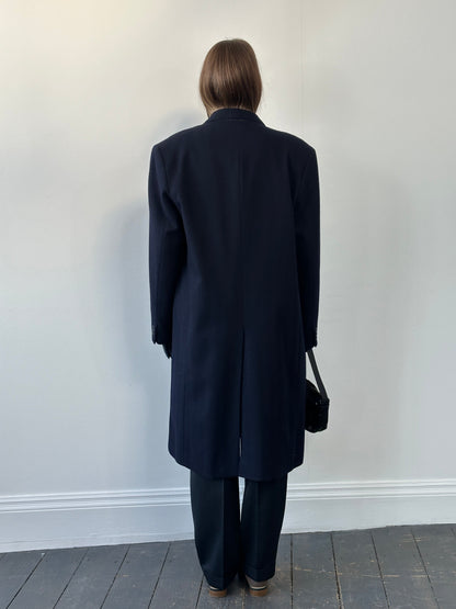 Pierre Cardin 1990s Pure Wool Concealed Placket Coat - XL/XXL