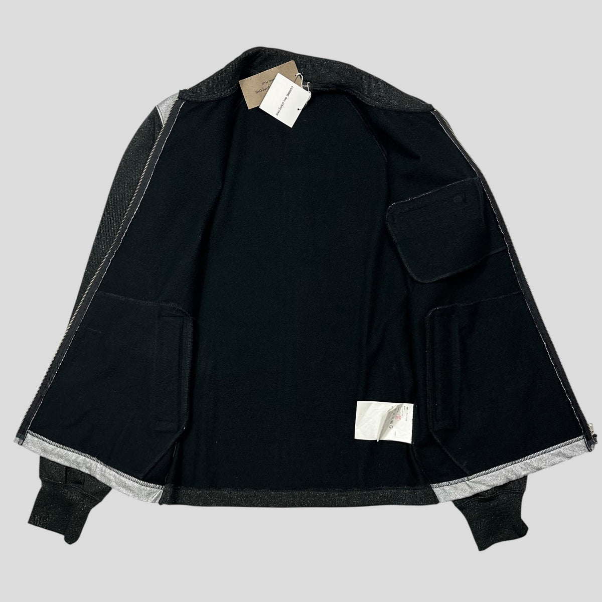 CDG Homme 2011 Silver Glitter Tri-pocket Work Jacket - L (M) | Grey