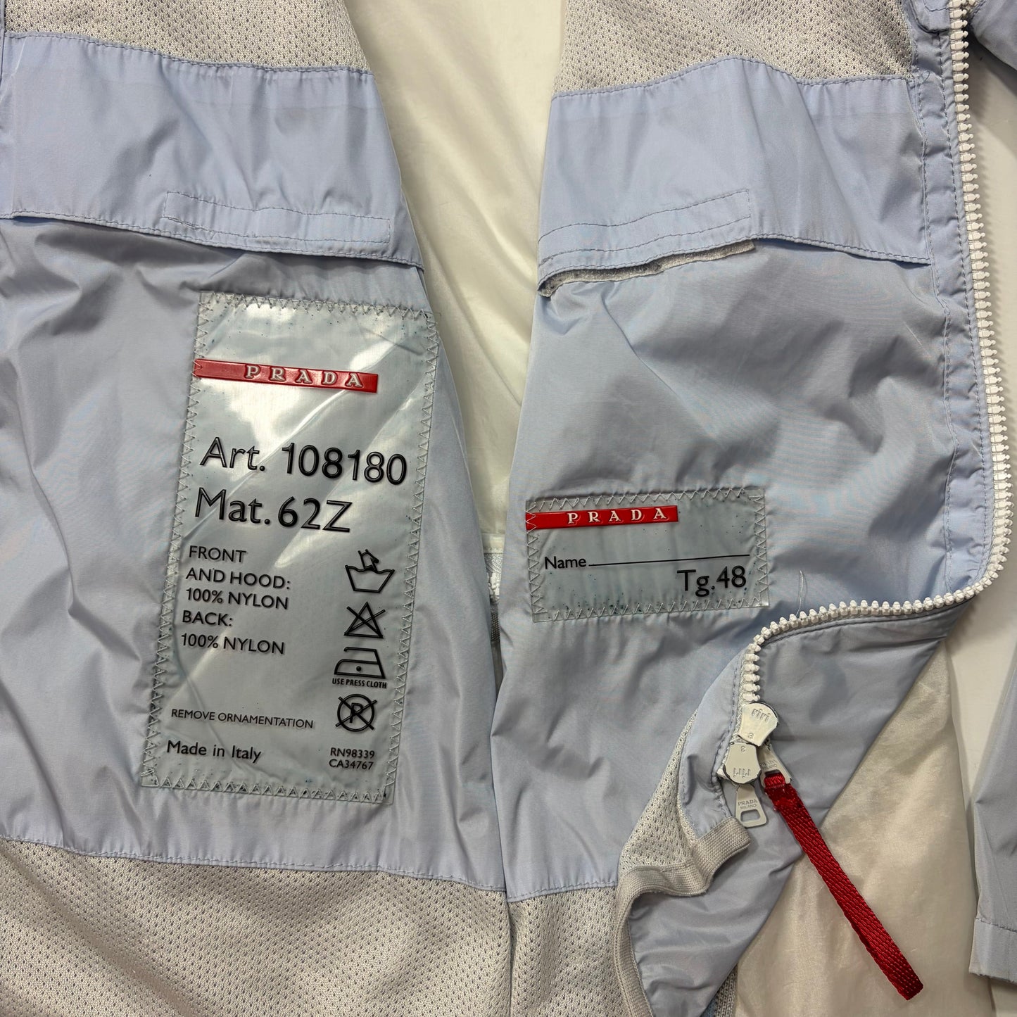 Prada Sport SS00 Modular Gel Seam Ice Blue Jacket - IT48 | Default Title, Multicoloured