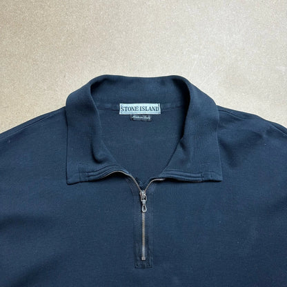 S/S 1997 Black Cotton Quarter Zip Sweater