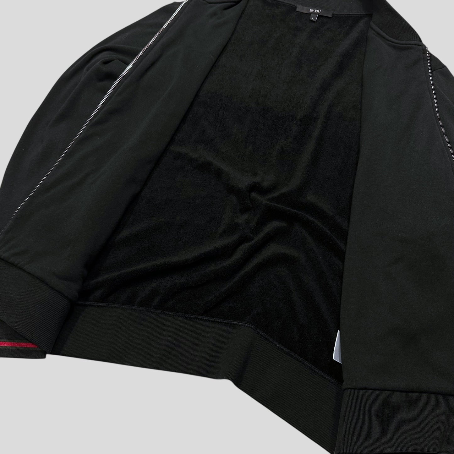 Gucci 2008 GG Logo Web Teddy Cotton Lined Track Jacket - M/L