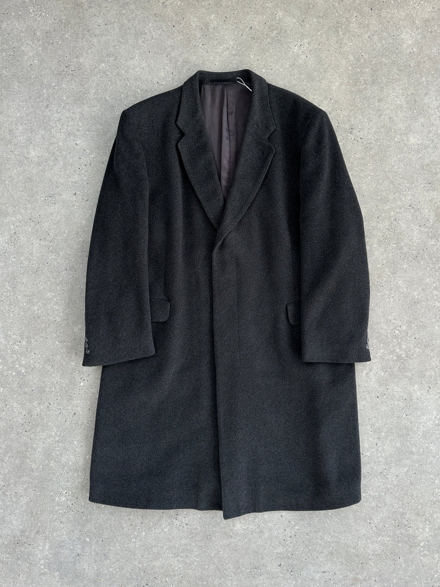 Vintage 1980s Pure Cashmere Concealed Placket Coat - XL
