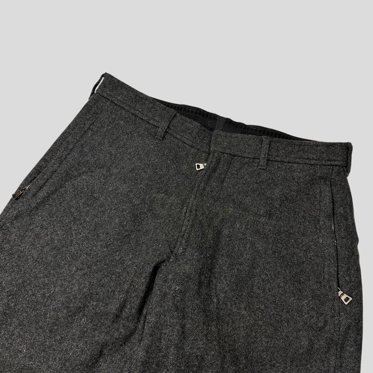 Prada Sport AW99 Heavy Wool Baggy Work Trousers - IT50 | W32, Grey
