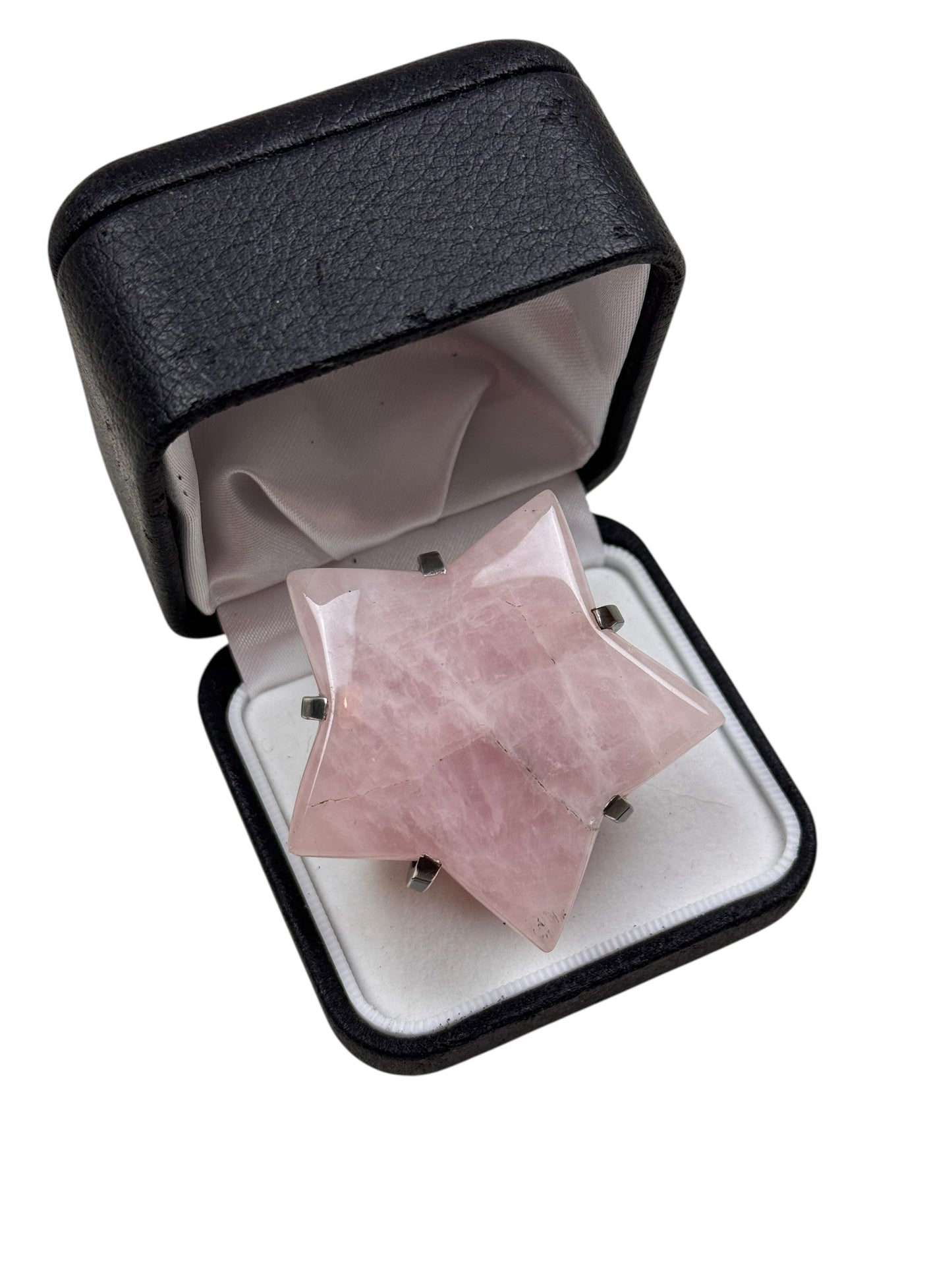 Gary Holder London 2000s Sterling silver rose quartz star ring | O/S, Rose